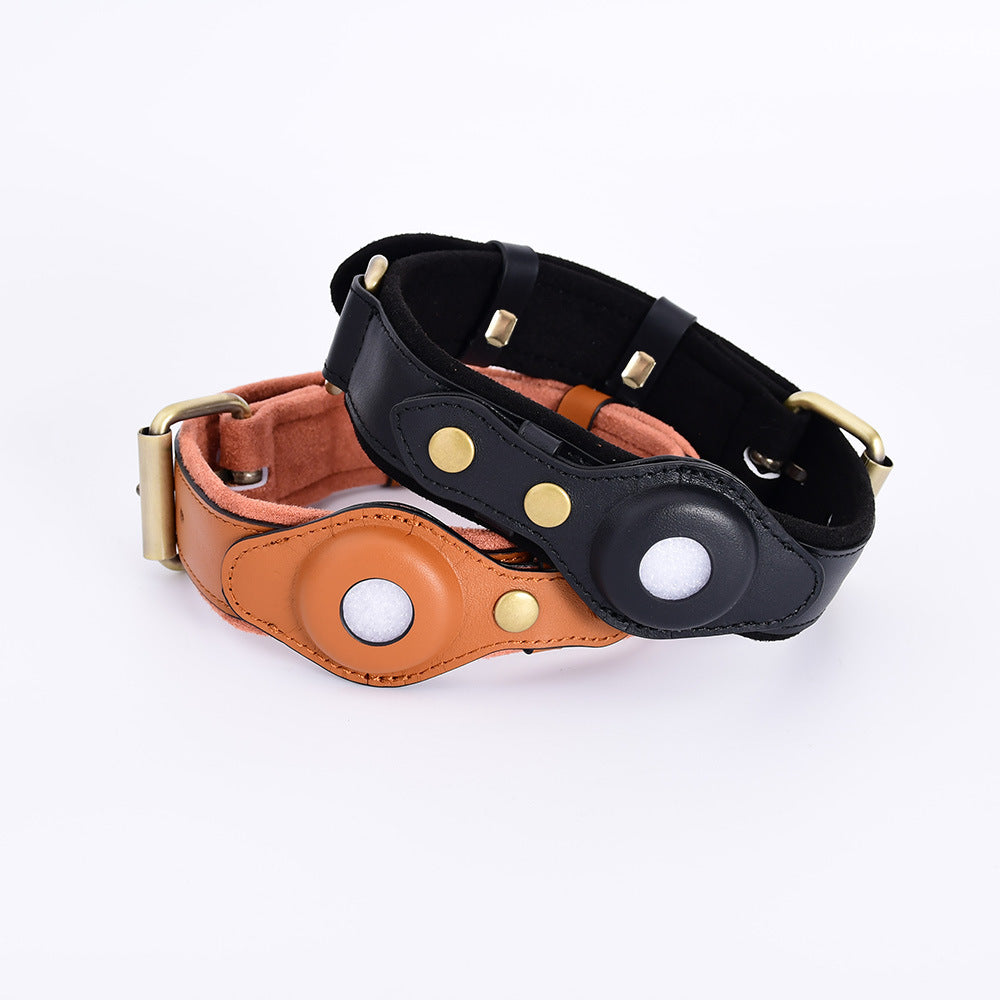 Leather AirTag Dog Collar