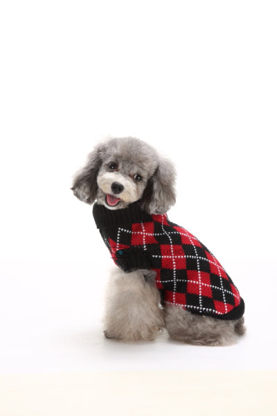 The Argyle Charm Dog Sweater