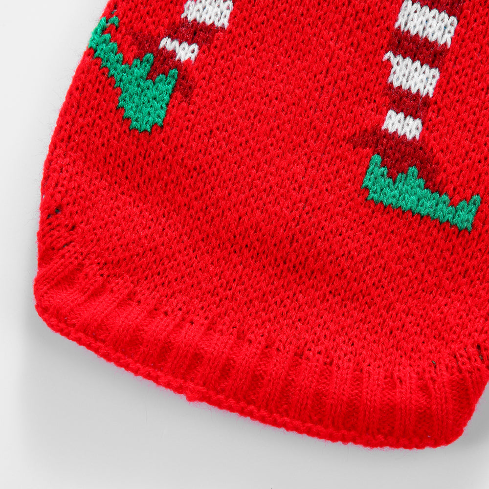 Festive Holiday Candy Cane Dog Sweater