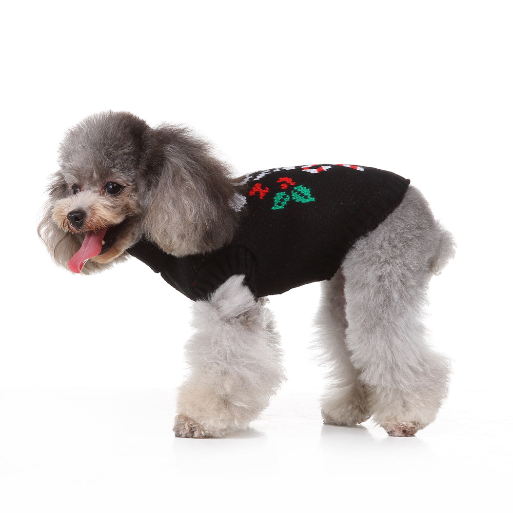 The Skull & Candy Canes Dog Sweater