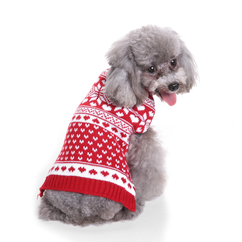 Cozy Hearts Dog Sweater