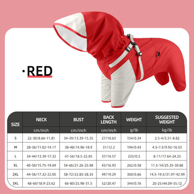 Waterproof Hooded Dog Raincoat