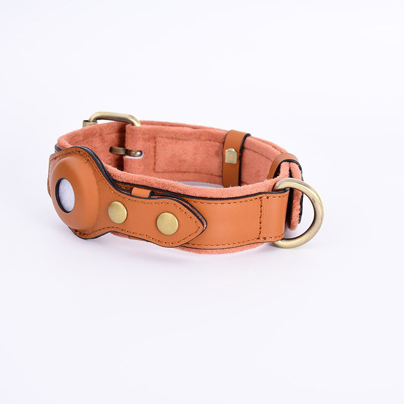 Leather AirTag Dog Collar