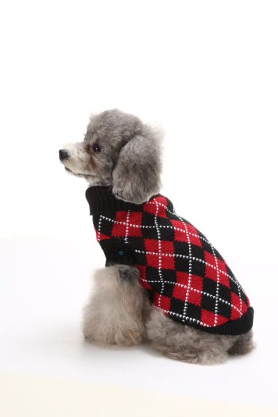 The Argyle Charm Dog Sweater