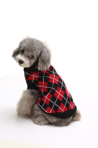 Argyle Charm Dog Sweater