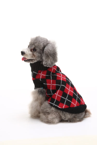 The Argyle Charm Dog Sweater