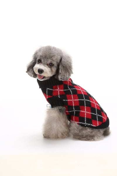 The Argyle Charm Dog Sweater