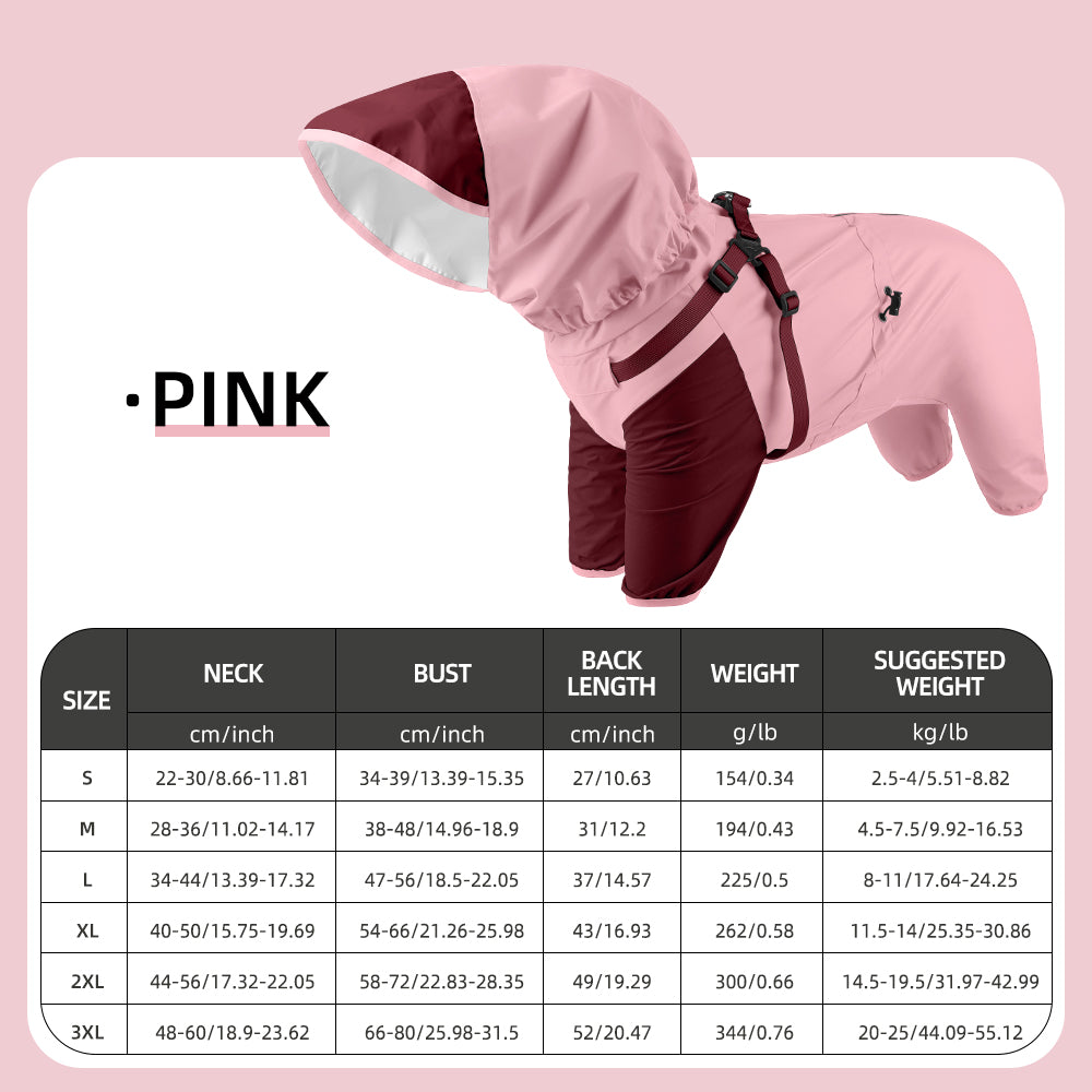 Waterproof Hooded Dog Raincoat