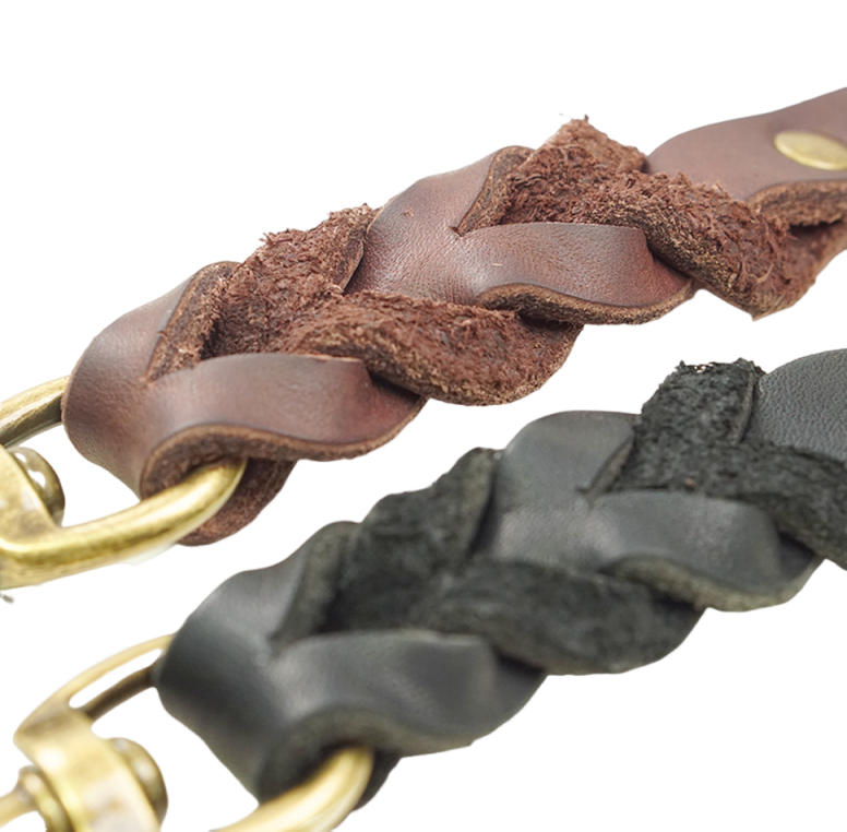 Braided Leather Dog Leash