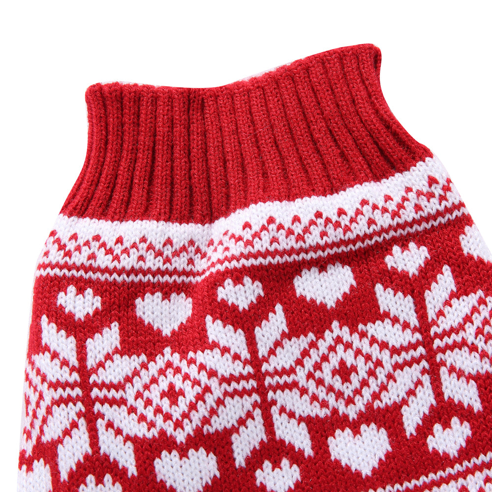 Cozy Hearts Dog Sweater
