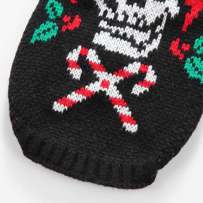 The Skull & Candy Canes Dog Sweater