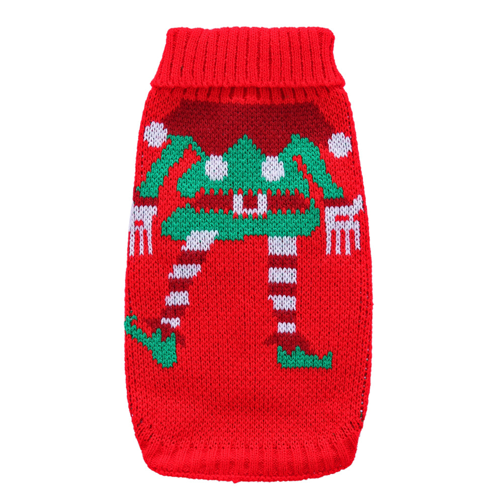 Festive Holiday Candy Cane Dog Sweater