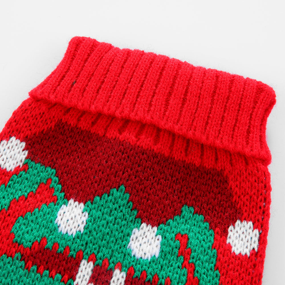 Festive Holiday Candy Cane Dog Sweater