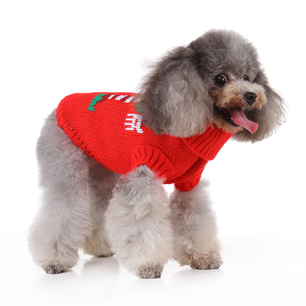 Festive Holiday Candy Cane Dog Sweater