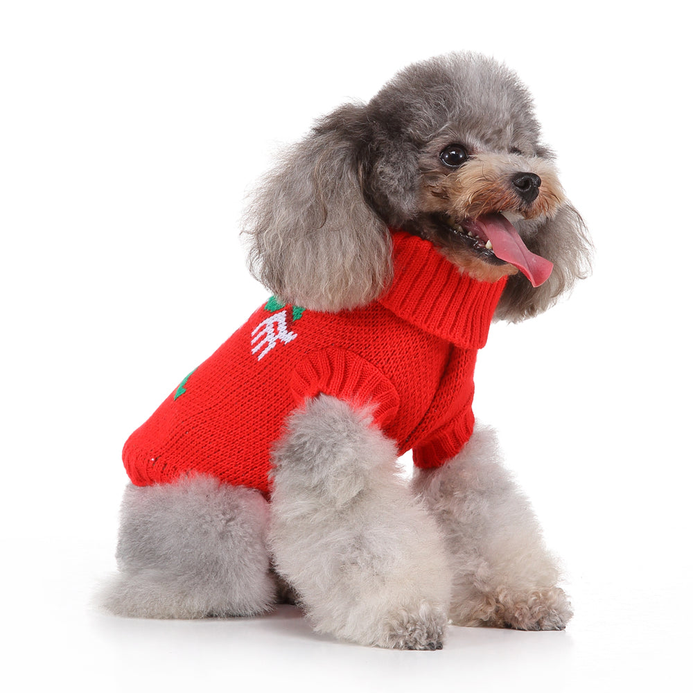 Festive Holiday Candy Cane Dog Sweater