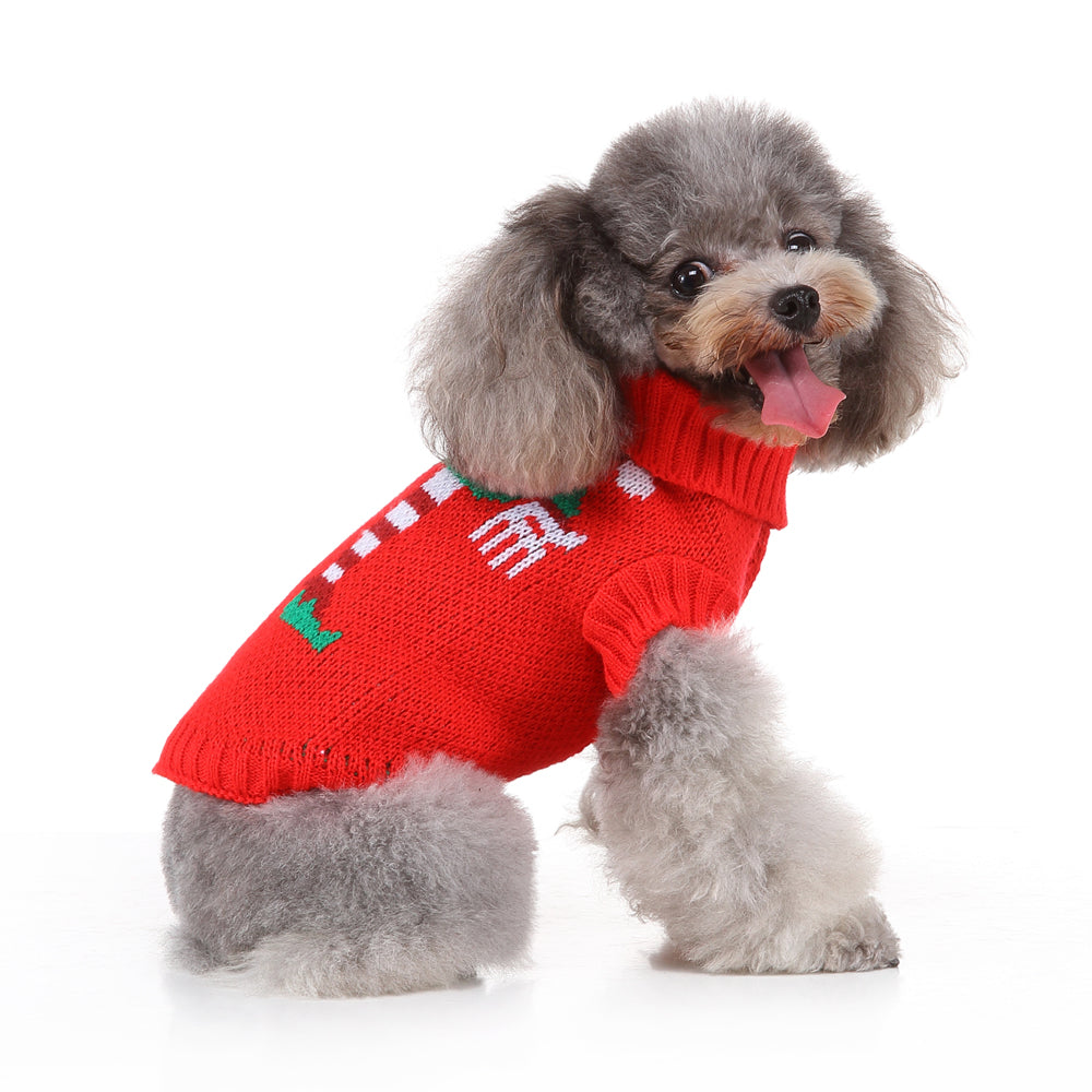 Festive Holiday Candy Cane Dog Sweater