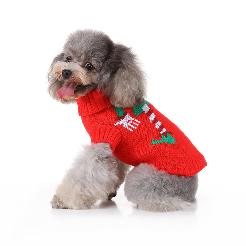 Festive Holiday Candy Cane Dog Sweater