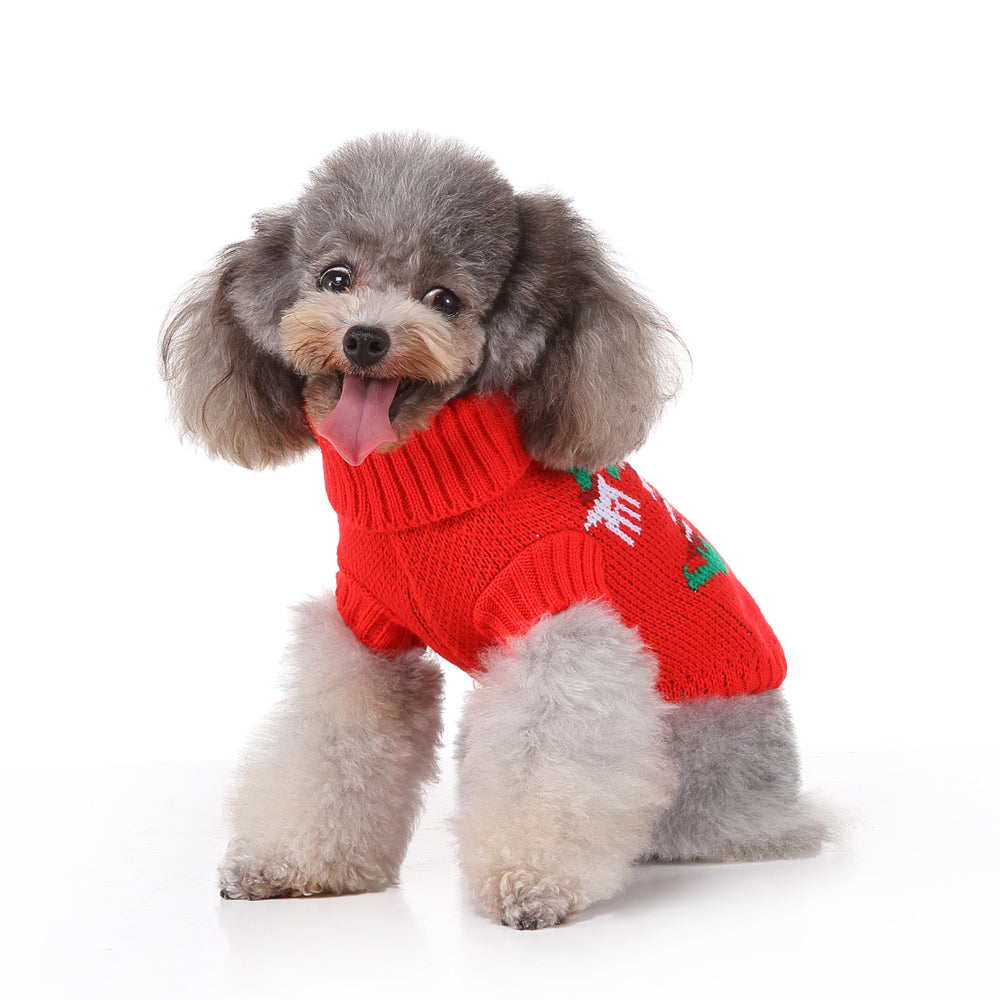 Festive Holiday Candy Cane Dog Sweater