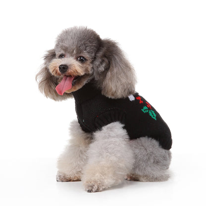 The Skull & Candy Canes Dog Sweater