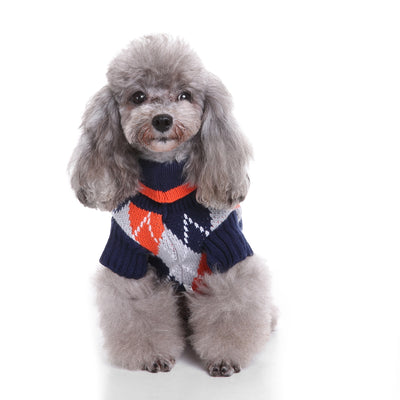 Cozy Argyle Dog Sweater