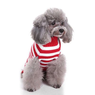 Candy Cane Dog Sweater