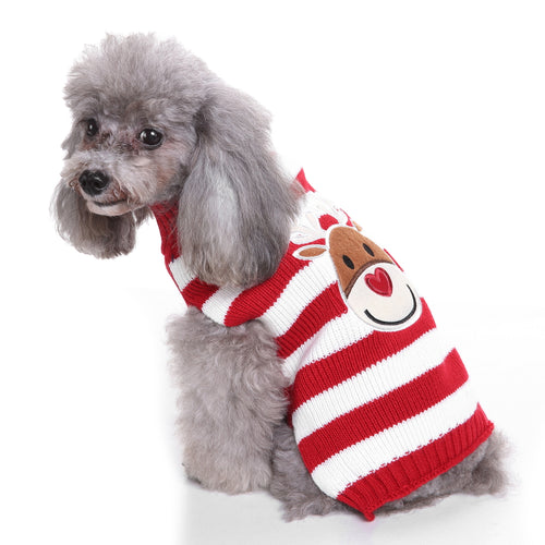 Rudolph's Stripes Dog Sweater