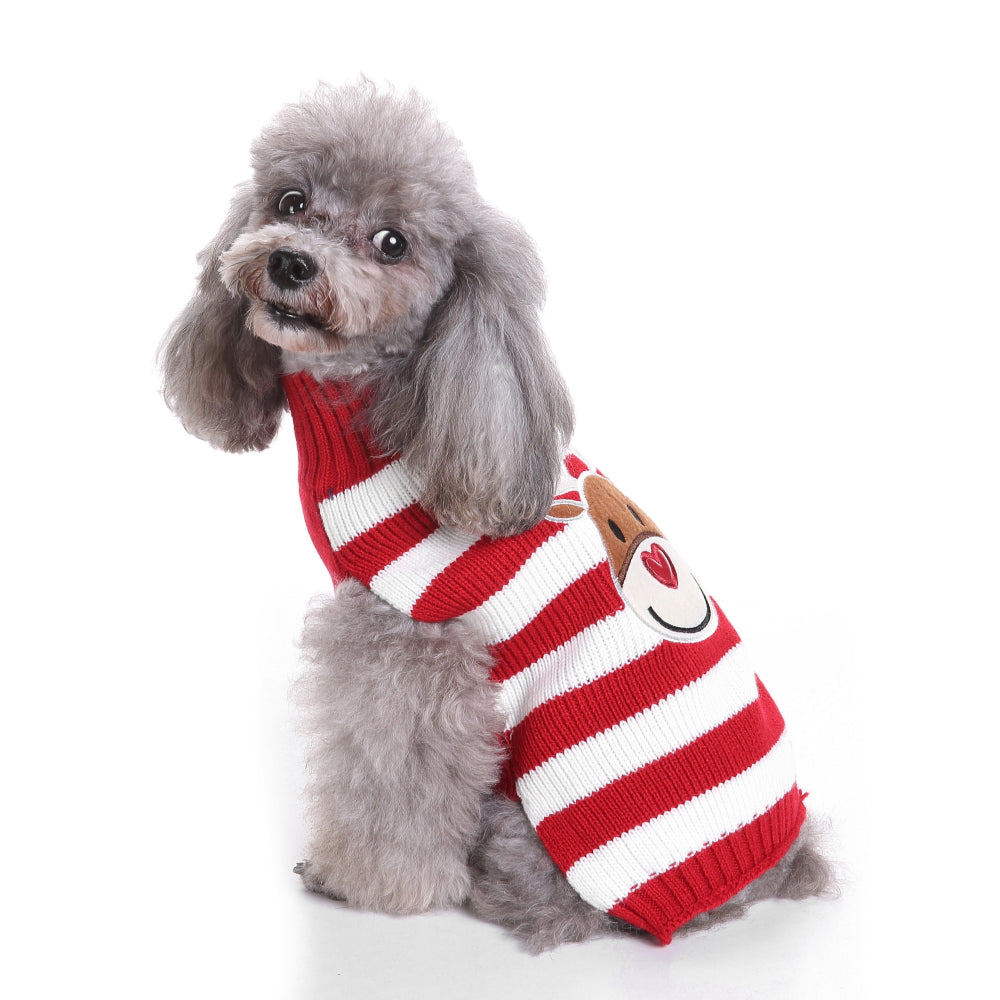 Rudolph's Stripes Dog Sweater