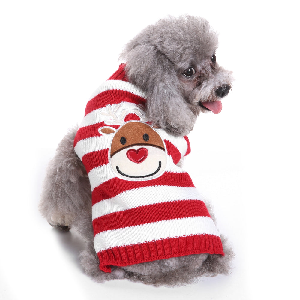 Rudolph's Stripes Dog Sweater