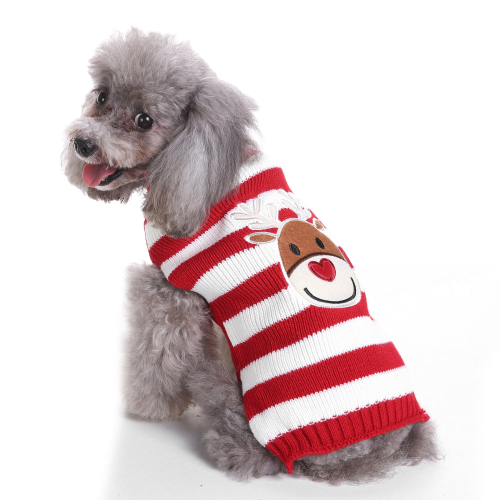 Rudolph's Stripes Dog Sweater