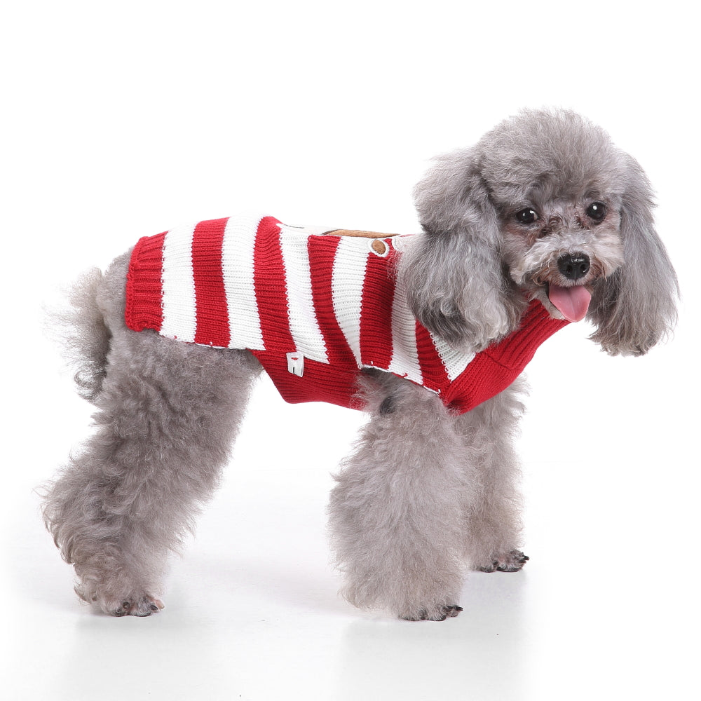 Rudolph's Stripes Dog Sweater