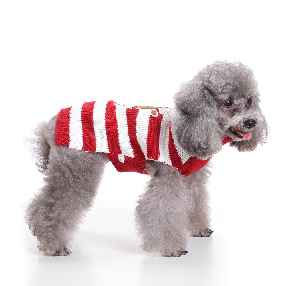Rudolph's Stripes Dog Sweater