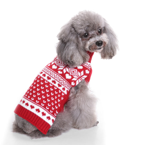 Cozy Hearts Dog Sweater