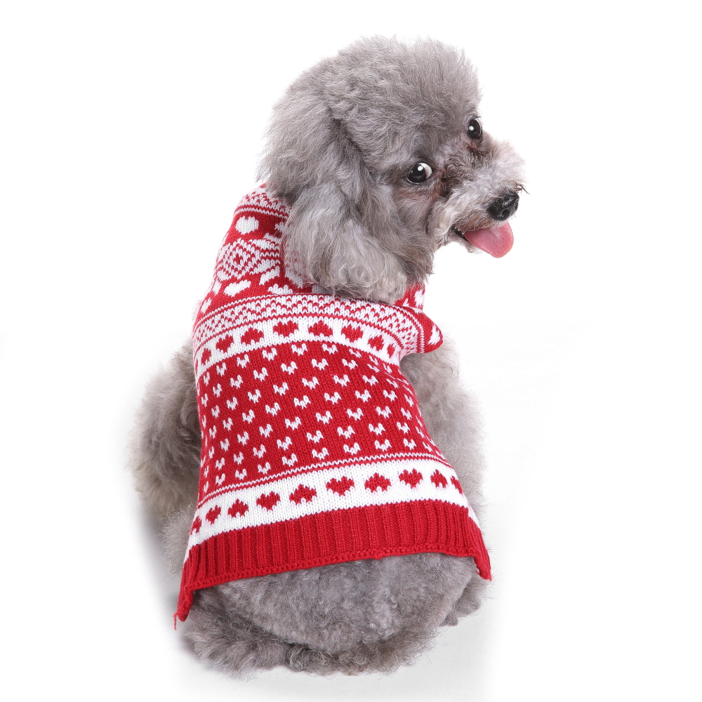 Cozy Hearts Dog Sweater