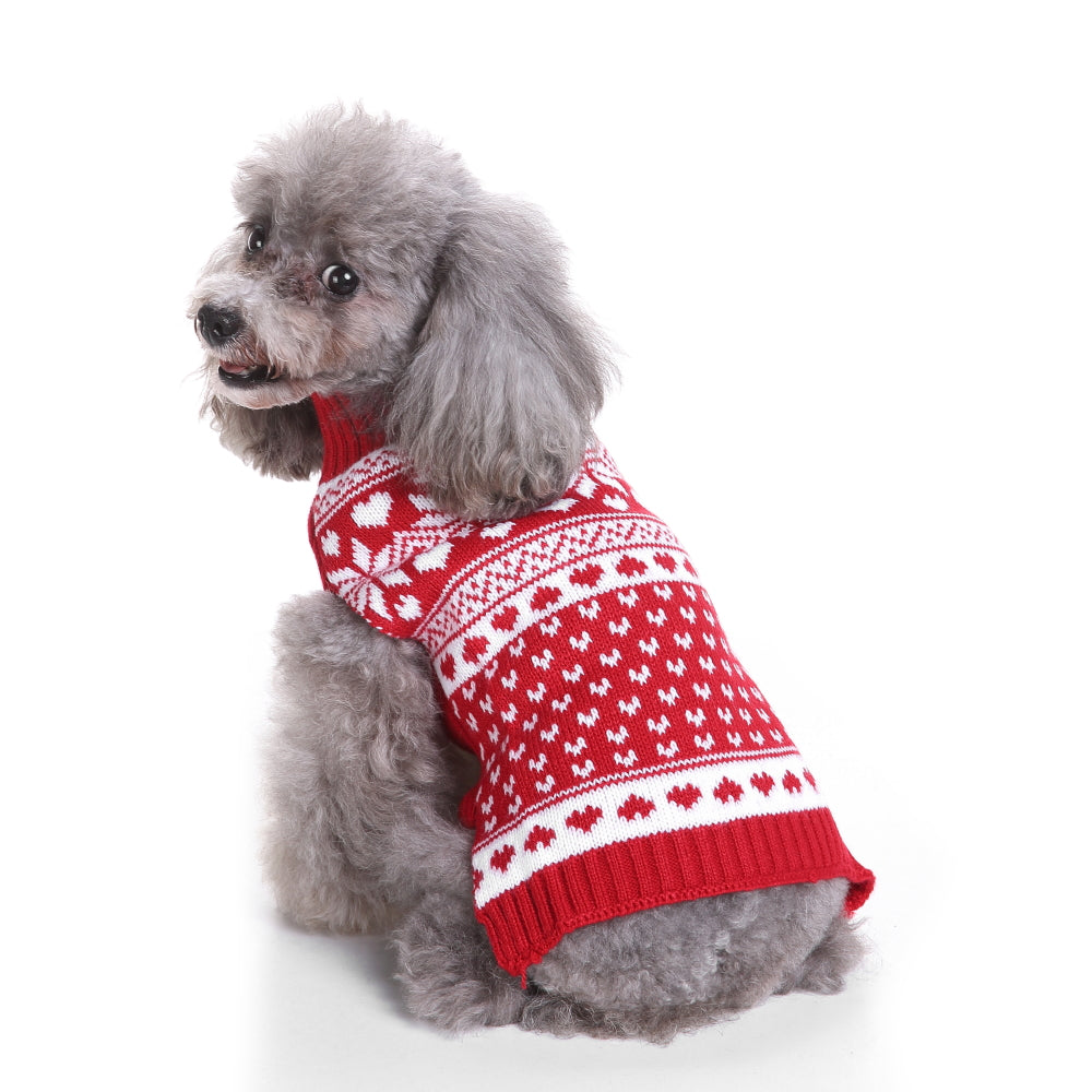 Cozy Hearts Dog Sweater