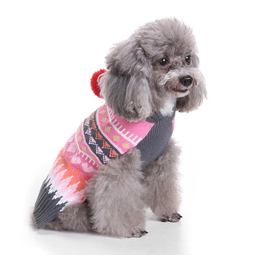 Pinky Pom Pom Dog Sweater