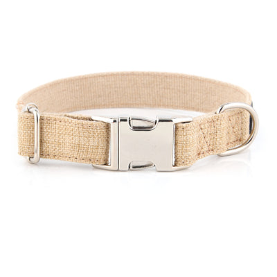 Premium Linen Dog Collar with Metal Buckle