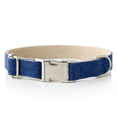 Premium Linen Dog Collar with Metal Buckle