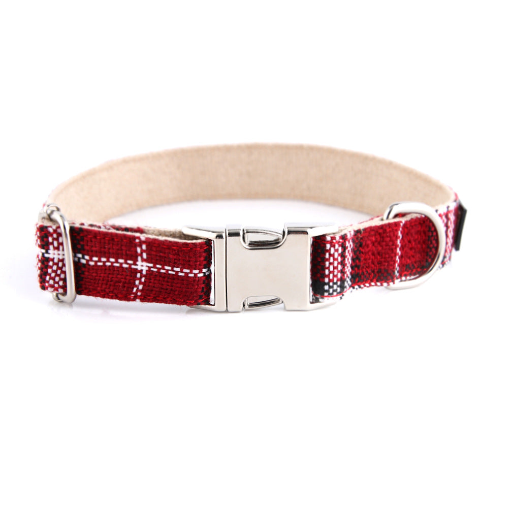 Premium Linen Dog Collar with Metal Buckle